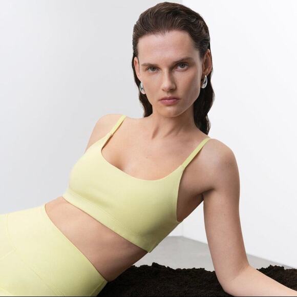 Other - NWOT MATE the Label Organic Stretch Scoop Bra XL Zest Yellow Organic Cotton